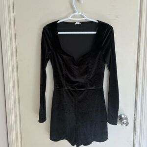 Elegant Black Velvet romper